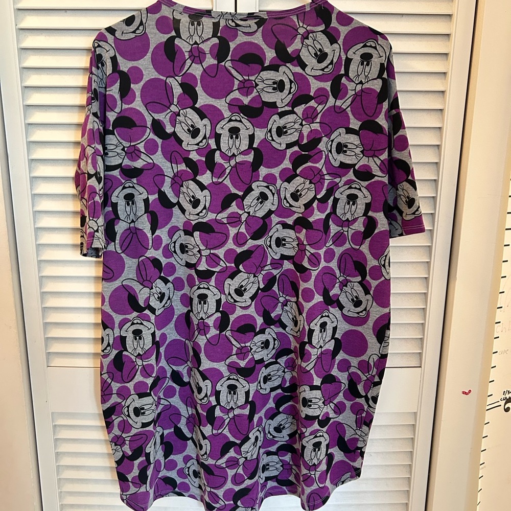 LuLaRoe Minnie Mouse Purple Disney Irma Top - XS - Picture 5 of 5